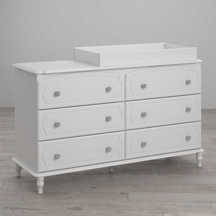 Elegant Rowan Valley Laren 6-Drawer Double Nursery Dresser in White
