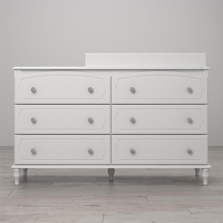 Elegant Rowan Valley Laren 6-Drawer Double Nursery Dresser in White