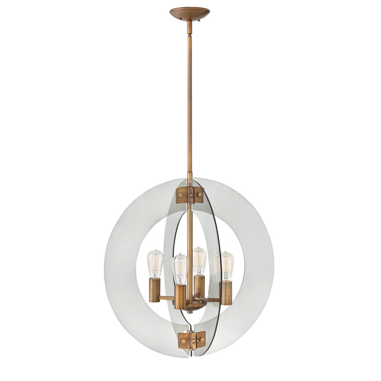 Solstice Contemporary Heirloom Brass 24" Glass Sphere Chandelier