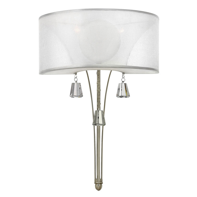 Elegant Brushed Nickel 2-Light Wall Sconce with Sheer Shade