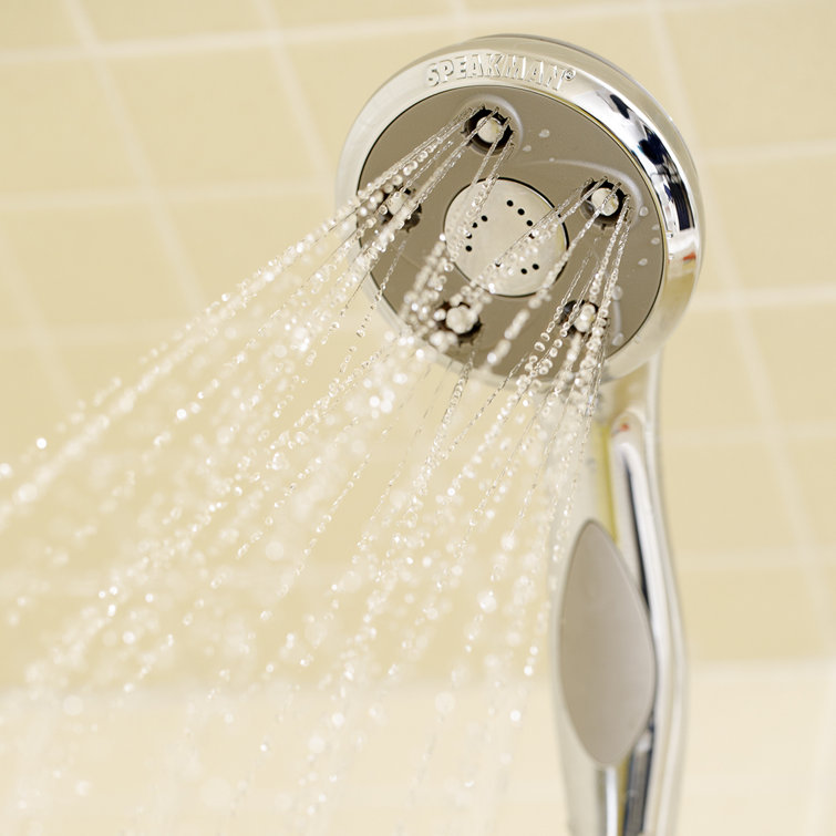 Medium Round Chrome Handheld Shower Head with Pulse Rain Spray
