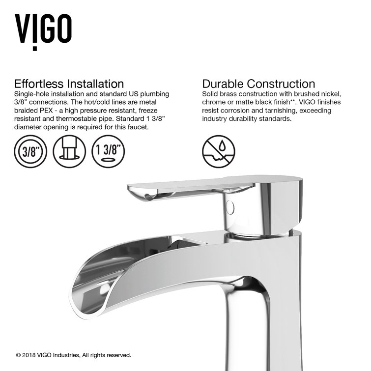 Paloma Chrome Single Hole Brass Bathroom Faucet