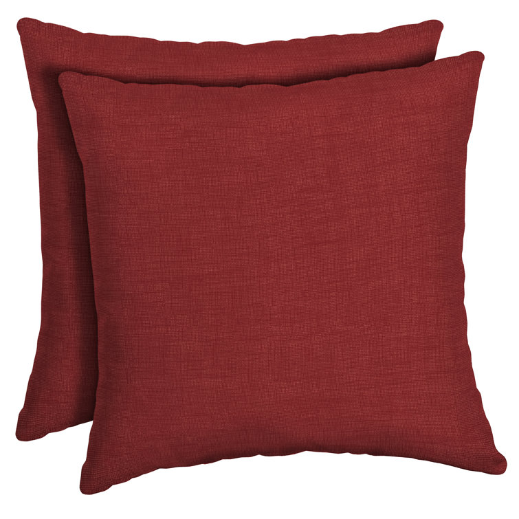 Ruby Red Polyfill Outdoor Square Throw Pillow Set