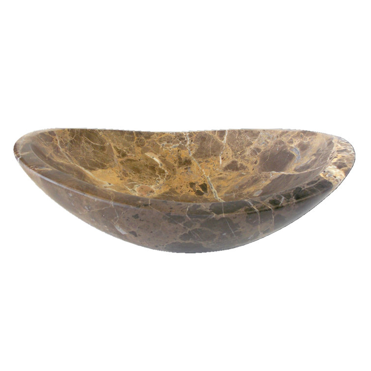 Eden 14'' Dark Brown Marble Canoe Sink