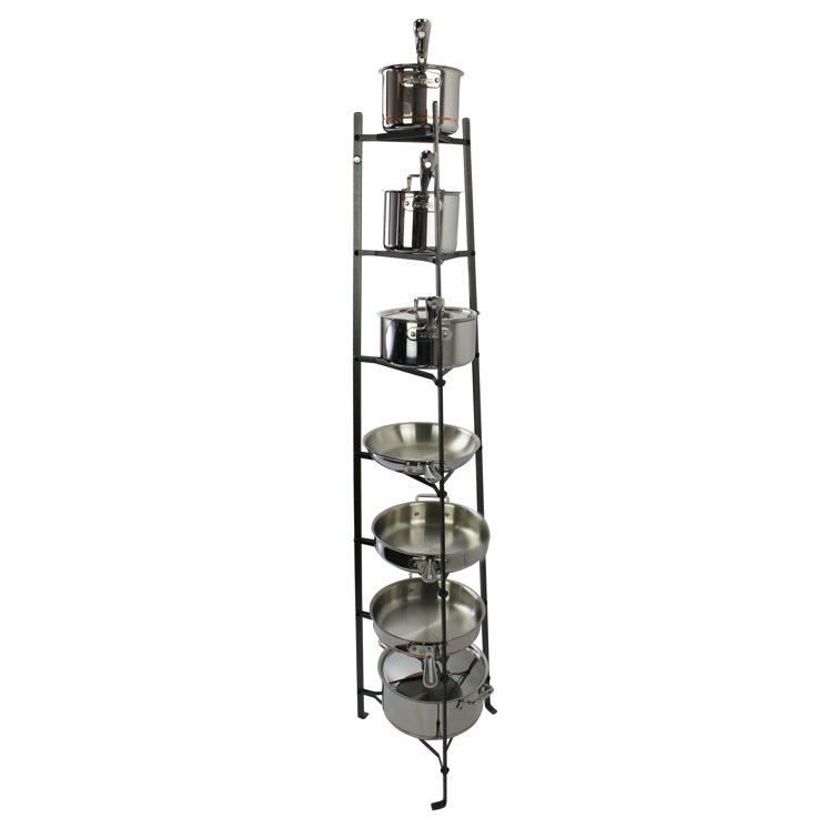 Hammered Steel 7-Tier Floor Standing Cookware Rack