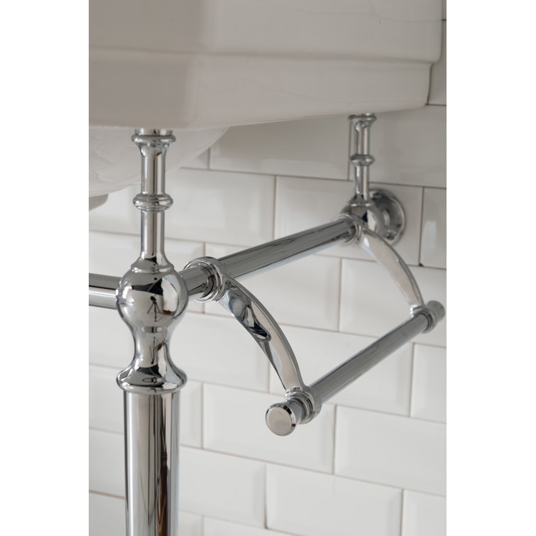 Wellington 24" White Ceramic Console Sink with Chrome Stand