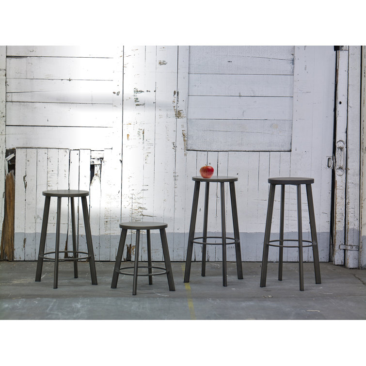 Metro Industrial Steel Frame Counter Stool with Natural MDF Seat