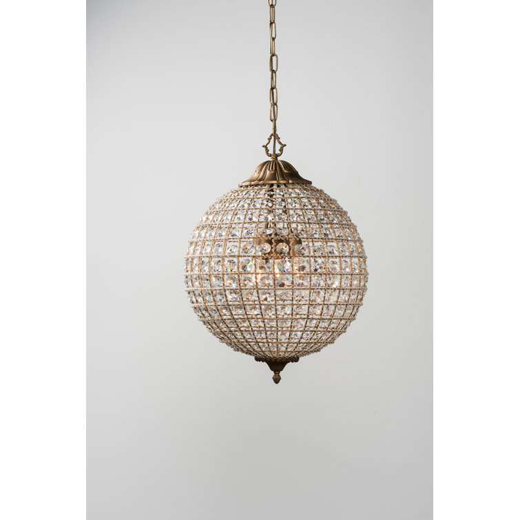 Allesandria Gold and Bronze 3-Light Crystal Chandelier - 18"x24"