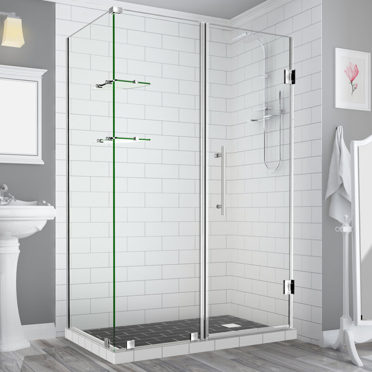 Bromley GS 72" x 72" Stainless Steel Frameless Hinged Shower Enclosure