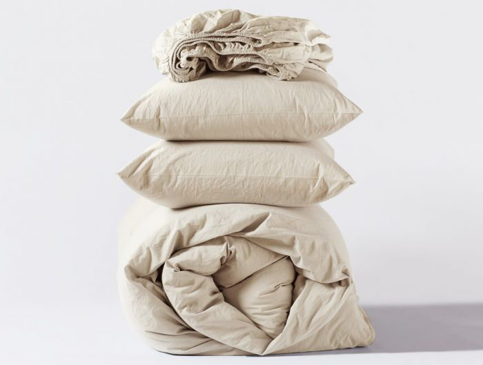 Queen Undyed Organic Cotton Percale Sheet Set