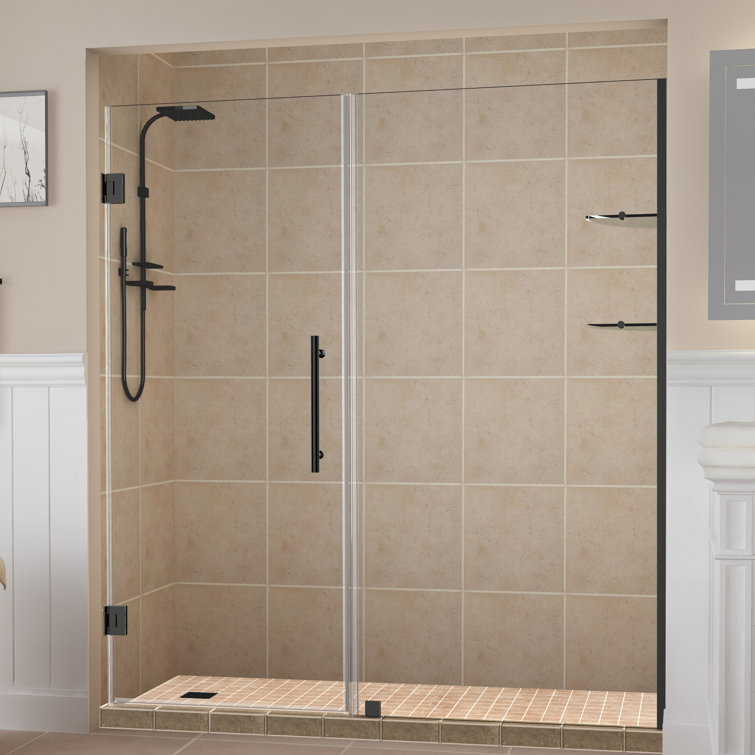 Belmore GS 68" x 72" Frameless Clear Glass Hinged Shower Door in Chrome