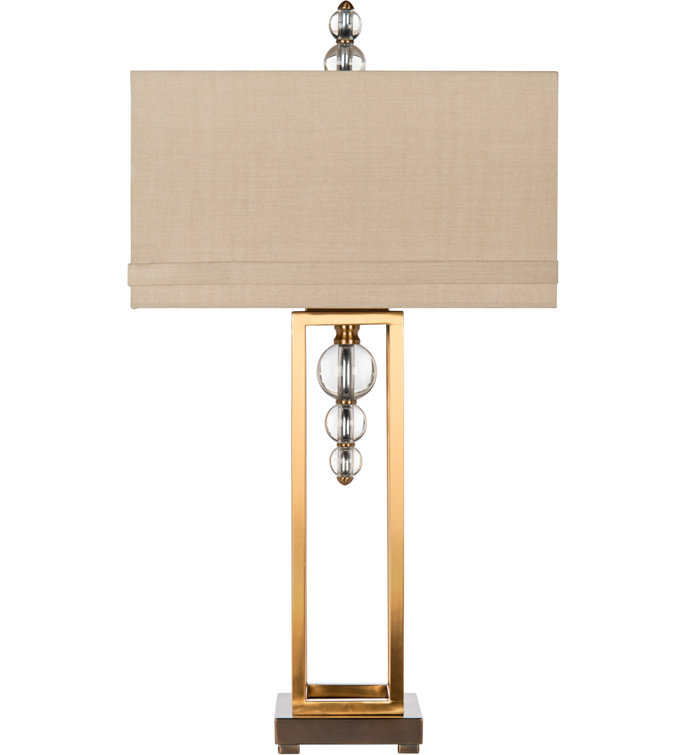 Modern Dark Bronze Table Lamp with Glass Accents