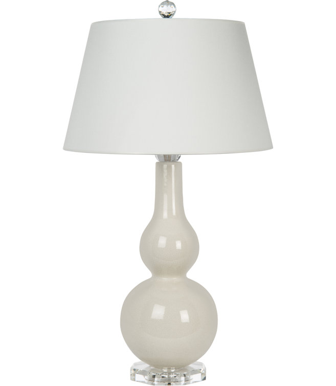 Arabella White Ceramic Table Lamp with Empire Shade