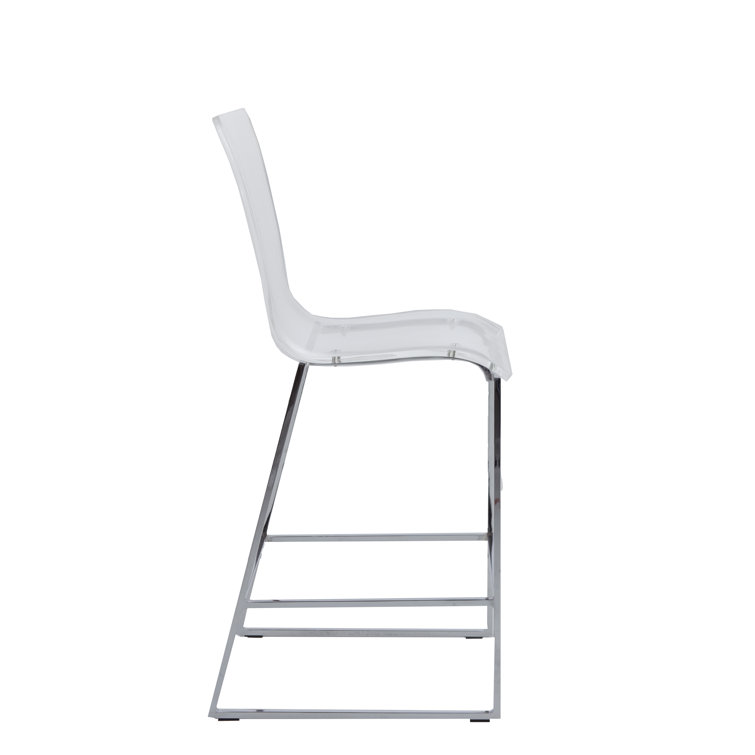 Gabby King 24.75" Chrome Acrylic Modern Counter Stool
