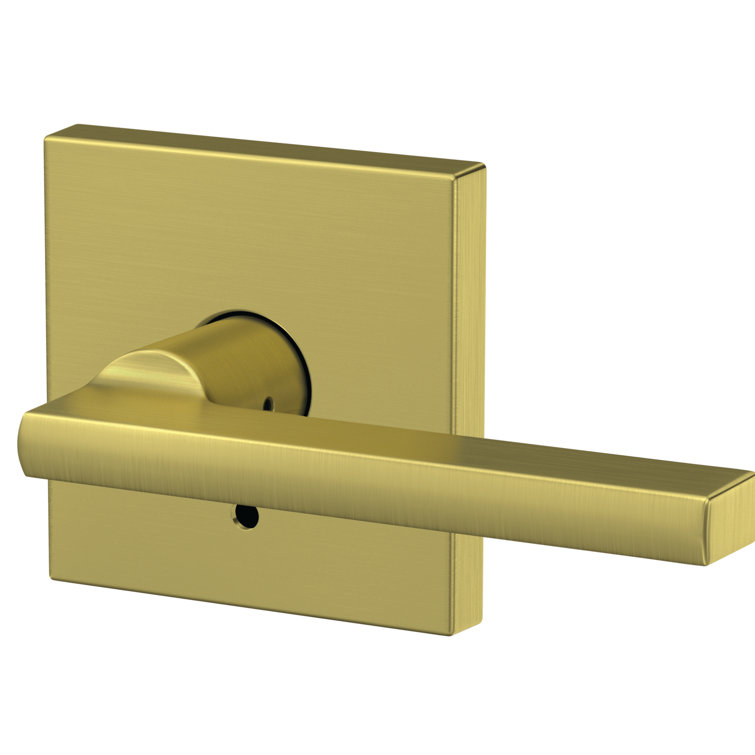 Satin Brass Universal Interior Door Lever with Collins Trim