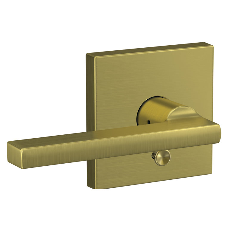 Satin Brass Universal Interior Door Lever with Collins Trim
