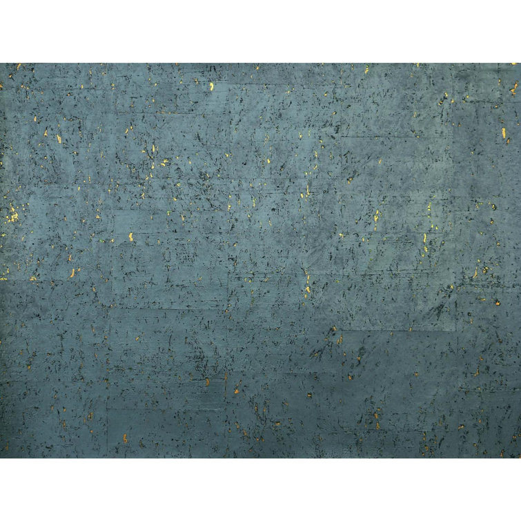 Teal Grasscloth Non-Pasted Removable Wallpaper Roll