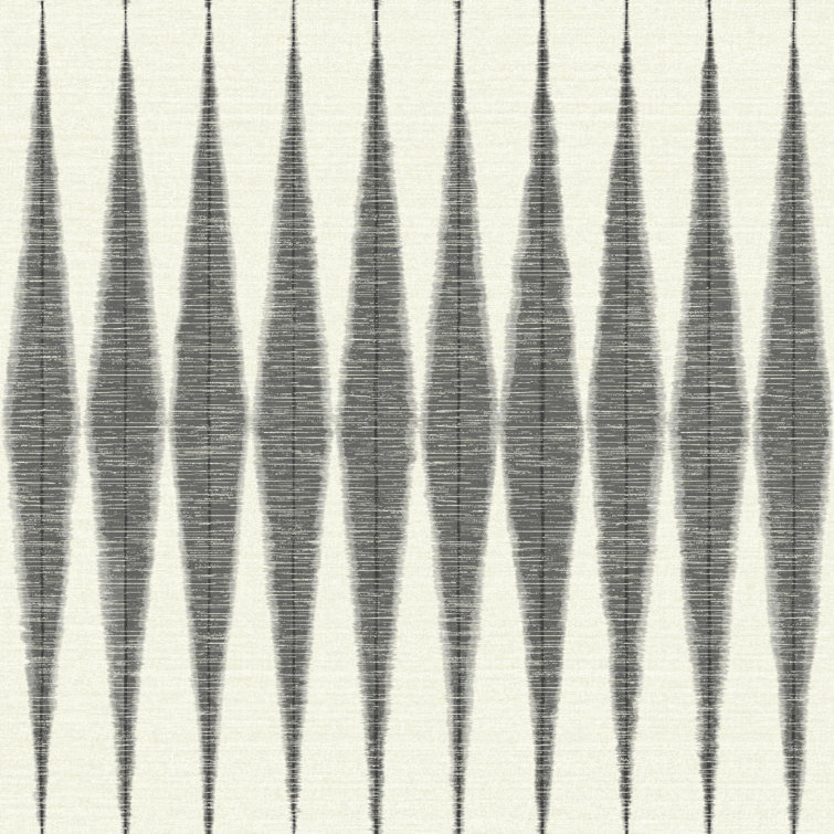 Black and White Geometric Vinyl-Coated Wallpaper
