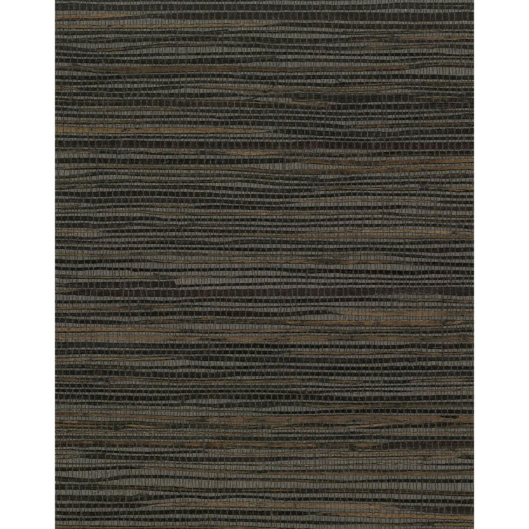 Charcoal Grasscloth Removable Washable Wallpaper Double Roll