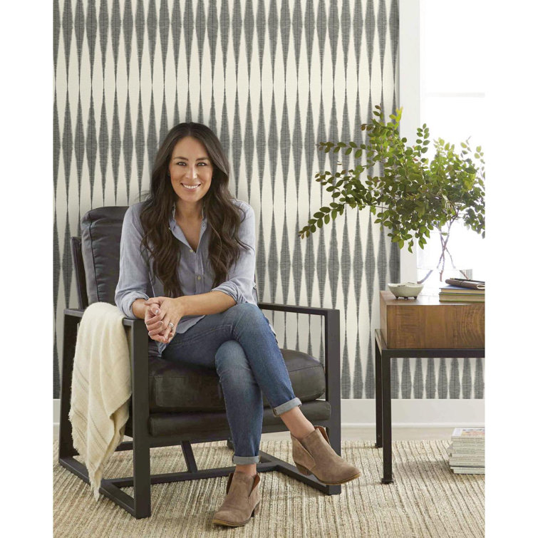 Black and White Geometric Vinyl-Coated Wallpaper