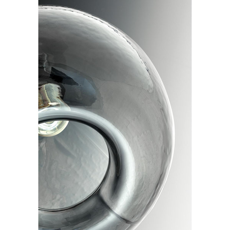 Zin Rustic Farmhouse 21.5" Brushed Nickel & Clear Glass Pendant Light