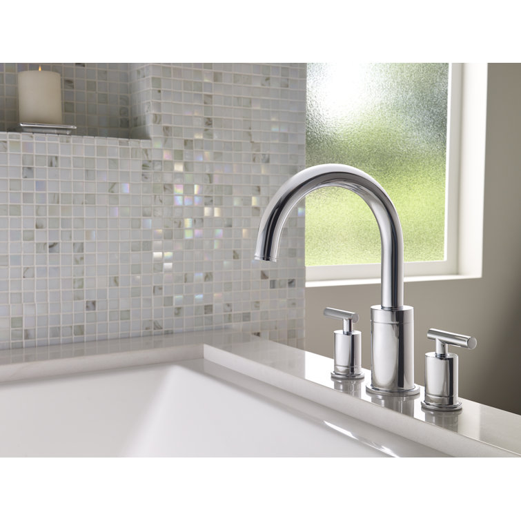 Polished Chrome Brass High Arc Roman Tub Faucet