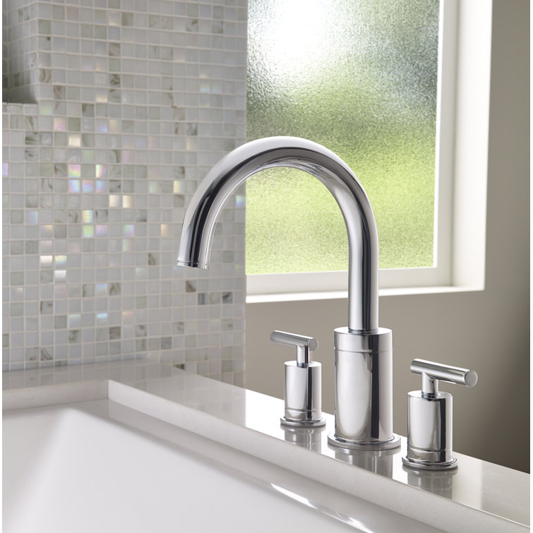 Polished Chrome Brass High Arc Roman Tub Faucet