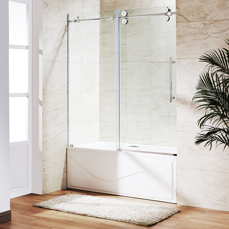 Elan 72" Frameless Sliding Tub Door with Clear Tempered Glass