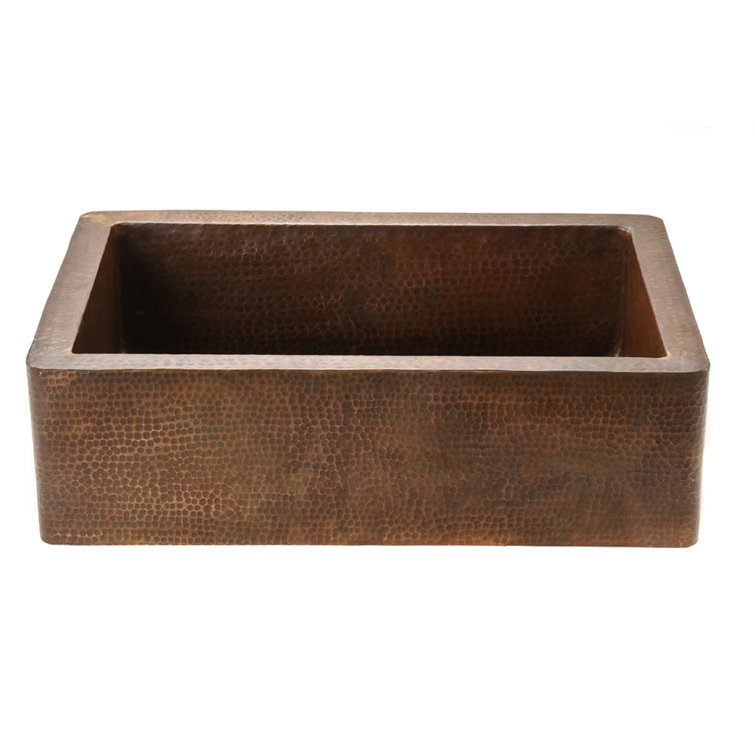 33" Hammered Antique Copper Farmhouse Kitchen Sink