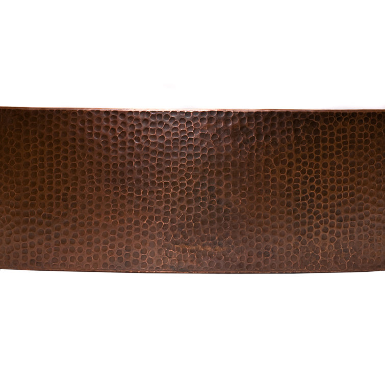 33-Inch Hammered Copper Farmhouse Drop-In Kitchen Sink