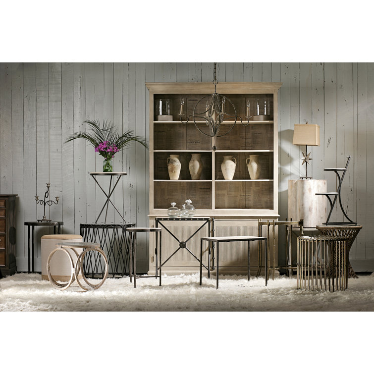 Cassandra Dove Distressed Quatrefoil Mirrored End Table