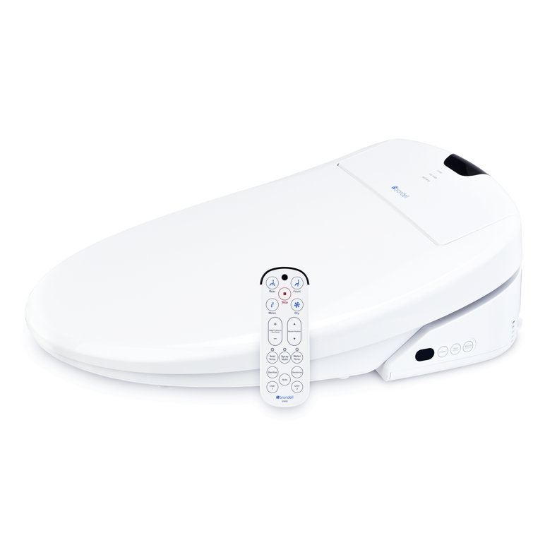 Elongated White Smart Bidet Toilet Seat with Remote