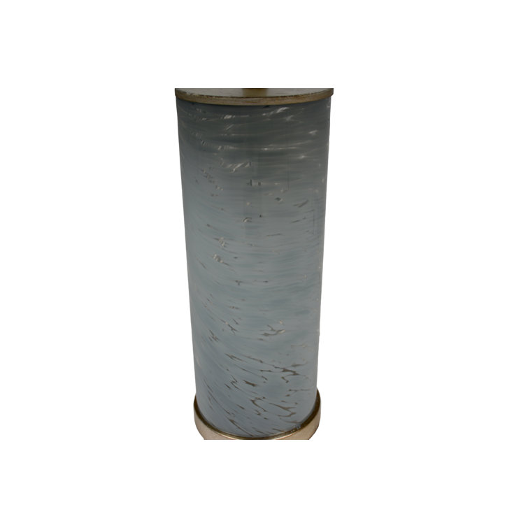 Gray Swirled Glass and Champagne Table Lamp with Linen Shade
