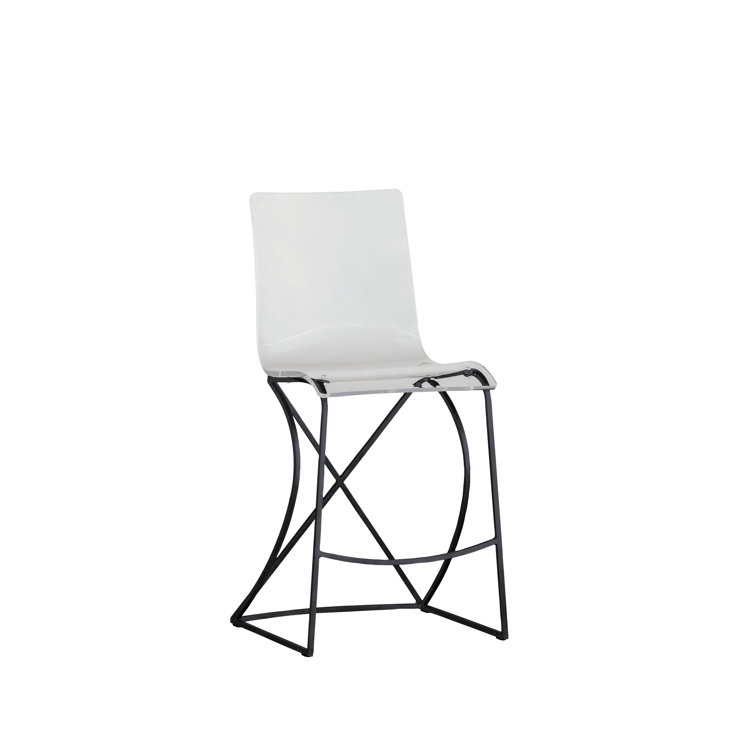Gabby Johnson 21" Silver Clear Acrylic & Metal Counter Stool