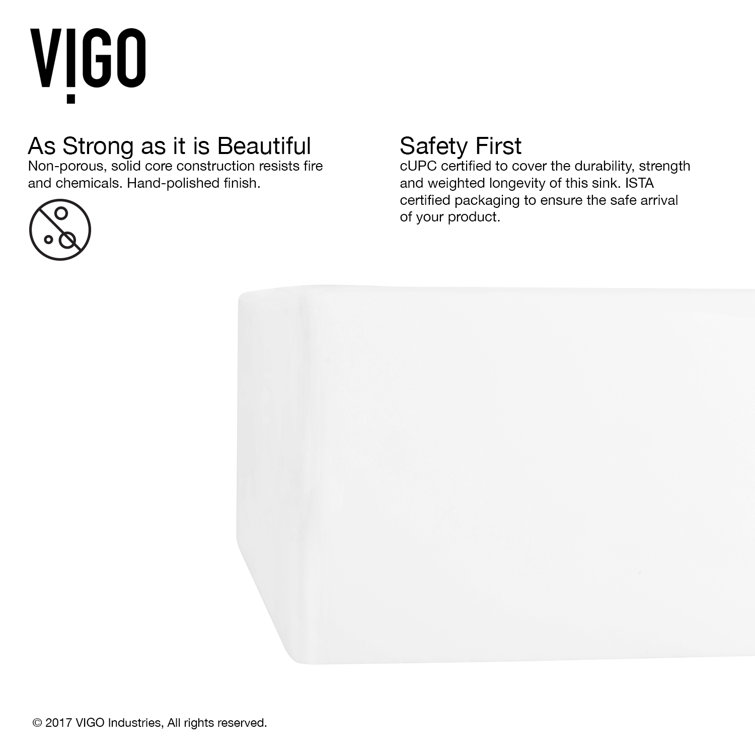 Matte White Stone Square Vessel Bathroom Sink
