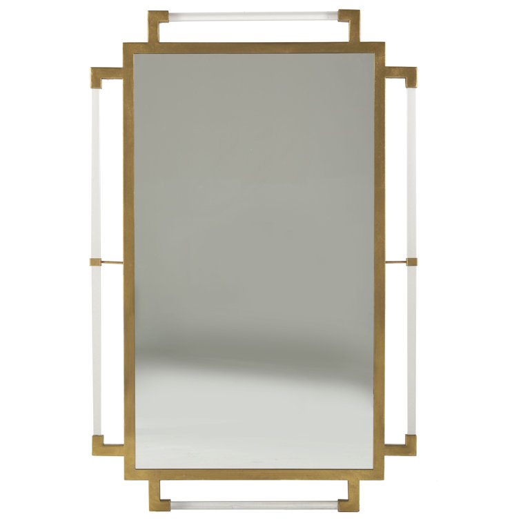 Rectangular Gold and Acrylic Wall Mirror