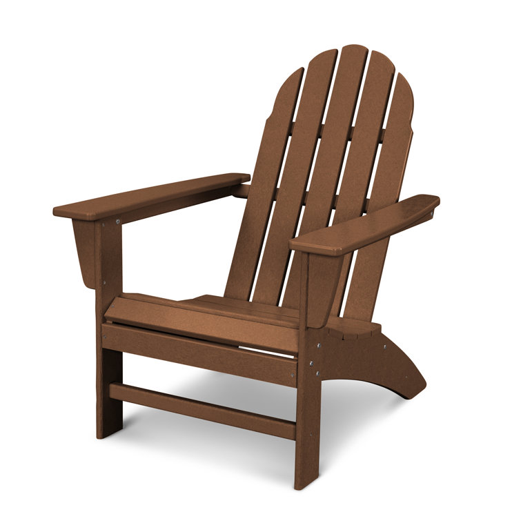 Teak Brown Polywood Vineyard Adirondack Chair with Arms