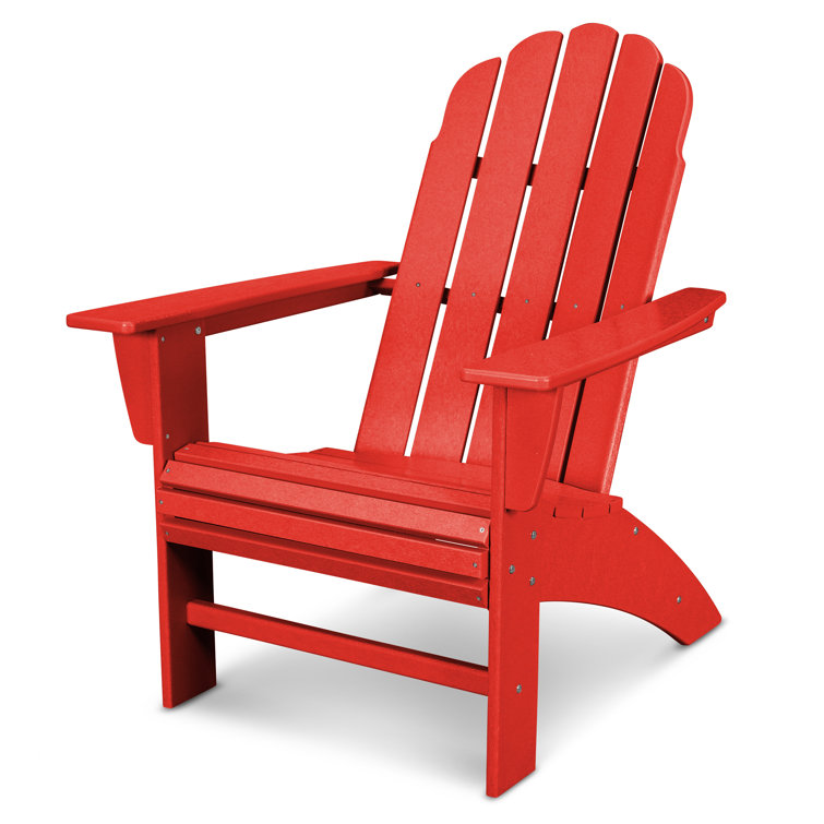 Sunset Red Resin Adirondack Chair with Arms