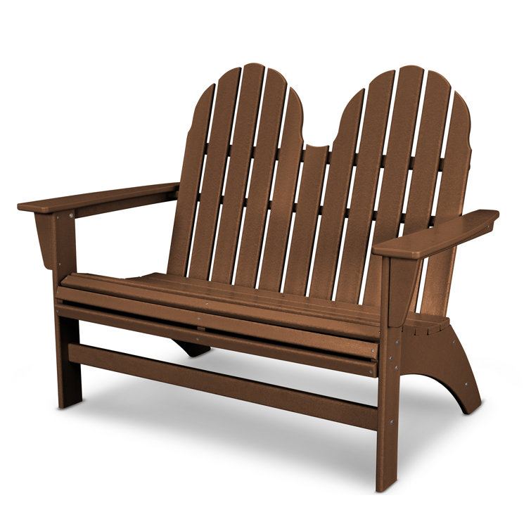 Teak 48" Coastal Adirondack Bench with Curved Seat