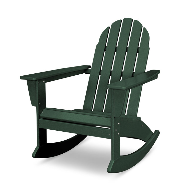 Green Polypropylene Vineyard Adirondack Rocking Chair