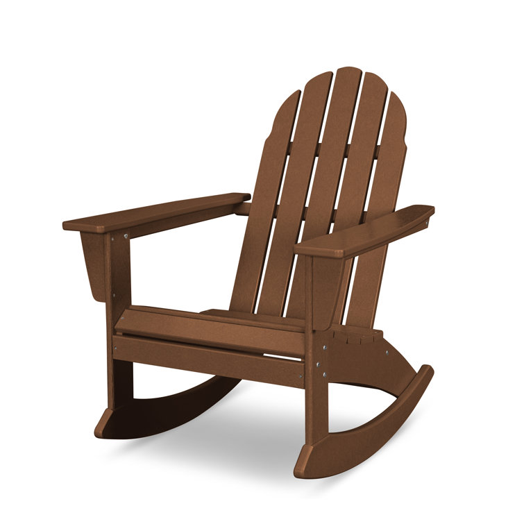 Teak HDPE Frame Vineyard Adirondack Rocking Chair