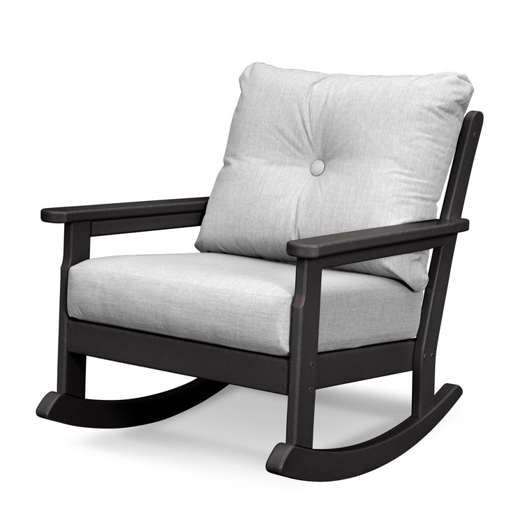 Black and Grey Mist Deep Seating Rocking Chair with Cushions
