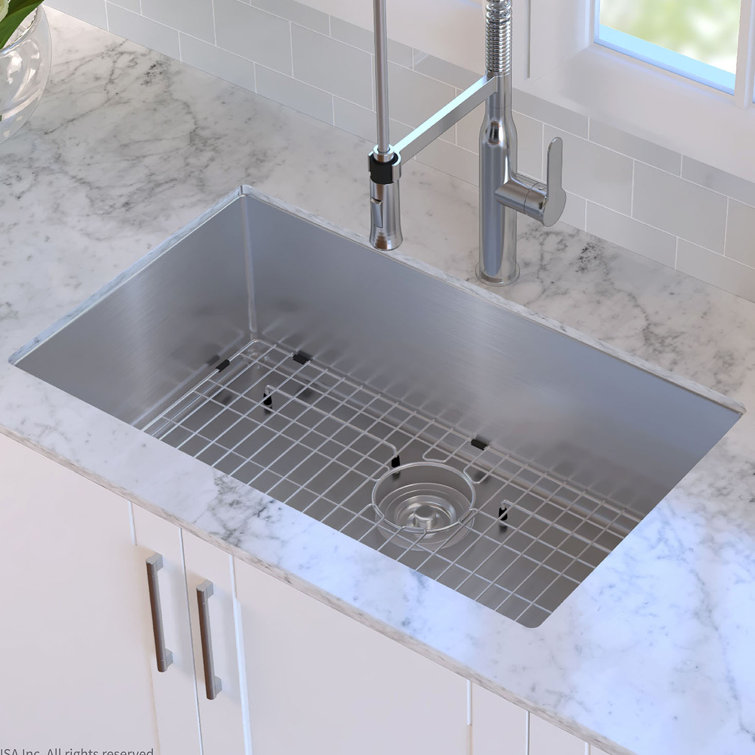 30-Inch Satin Stainless Steel Undermount Single Bowl Kitchen Sink