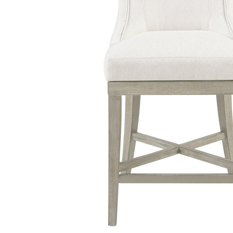 Trentin Cream Wood Swivel Wingback Counter Stool