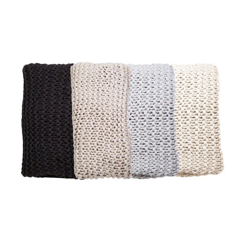 Finn Extra Chunky Knit Organic Cotton Throw - Antique White