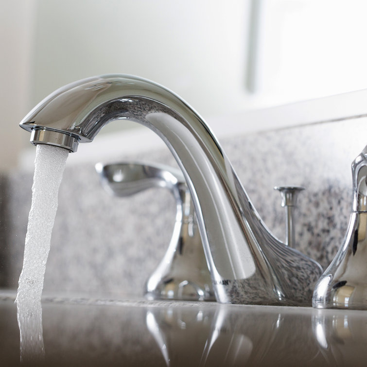 Polished Chrome Widespread Bathroom Faucet with Lever Handles