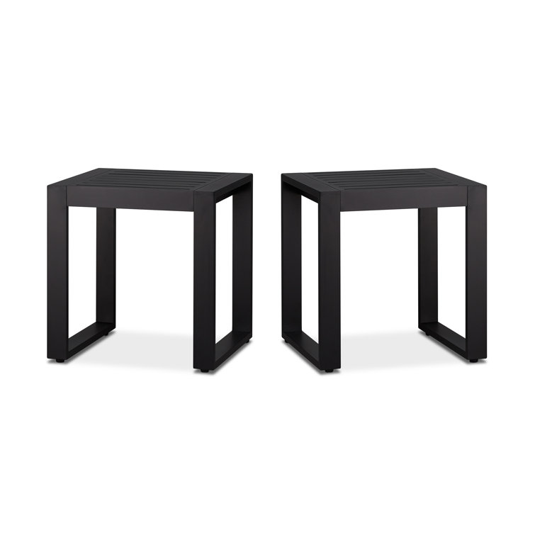 Baltic Black Aluminum 20" Outdoor Side Tables Set
