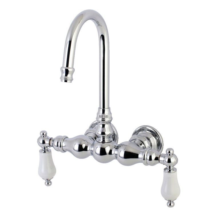 Polished Chrome Vintage Wall Mount Clawfoot Tub Faucet