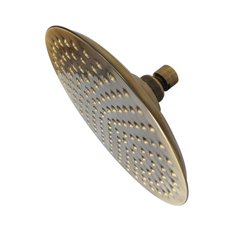 Antique Brass Wall Mounted 7-3/4-Inch Raindrop Shower Head