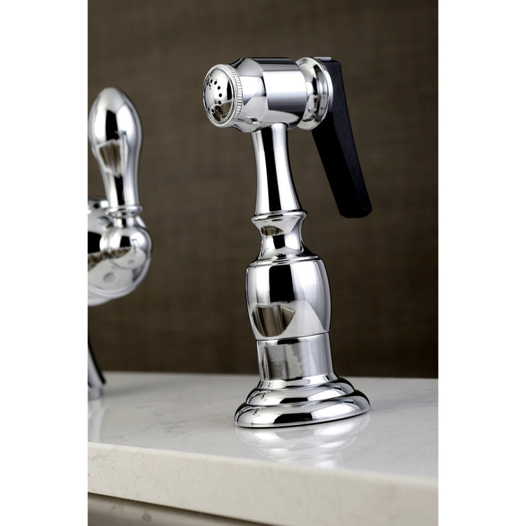 Polished Chrome Single-Handle Kitchen Faucet with Side Sprayer